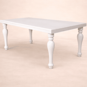 Tables blanches rectangulaires