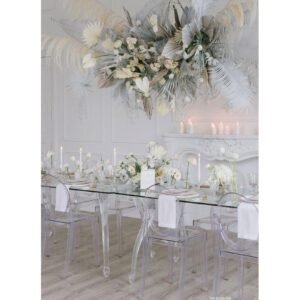 Tables rectangulaires transparentes